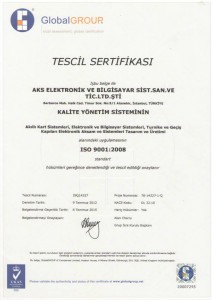 AKS ISO 9001-2008 Belgesi